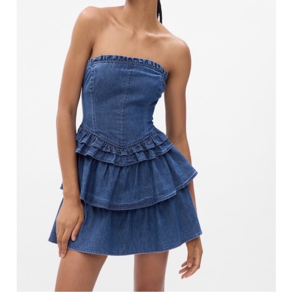 NWT GAP X LoveShackFancy Denim Corset
Mini Dress